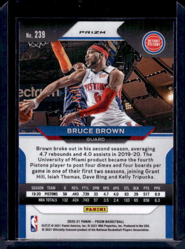 2020-21 Panini Prizm #239 Bruce Brown Red Ice Prizms