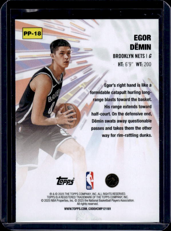 2025-26 Topps #PP-18 Egor Dëmin Power Players