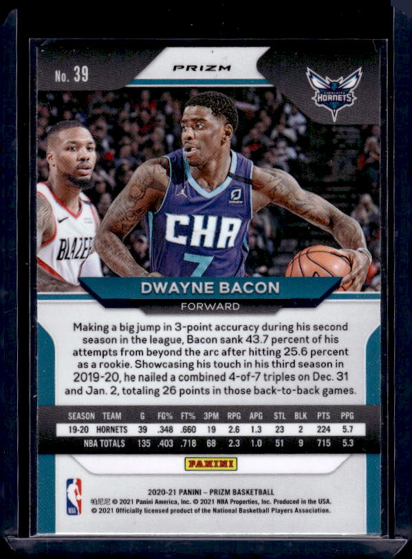 2020-21 Panini Prizm #39 Dwayne Bacon Silver Prizms