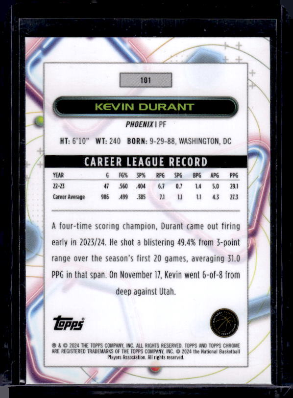 2023-24 Topps Chrome Cosmic #101 Kevin Durant