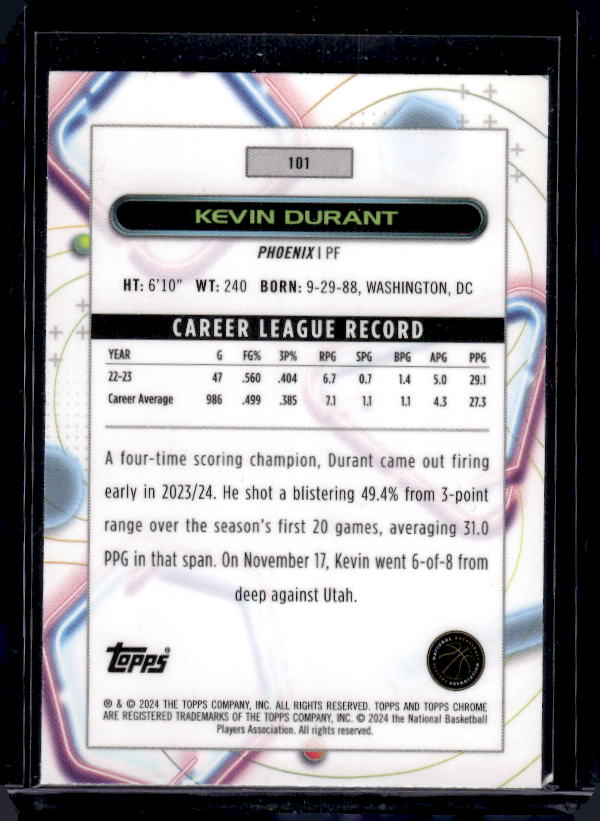 2023-24 Topps Chrome Cosmic #101 Kevin Durant