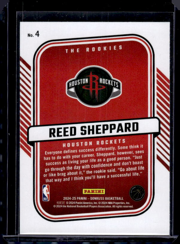 2024-25 Donruss #4 Reed Sheppard The Rookies