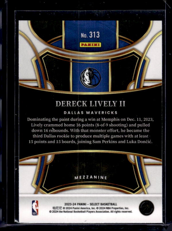 2023-24 Panini Select #313 Dereck Lively II