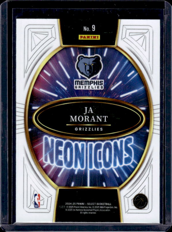 2024-25 Panini Select #9 Ja Morant Neon Icons
