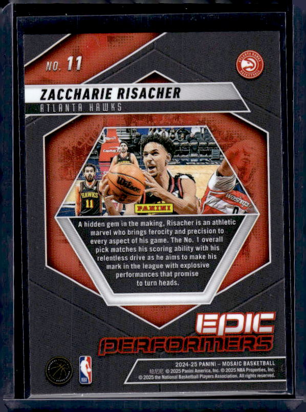 2024-25 Panini Mosaic #11 Zaccharie Risacher Epic Performers