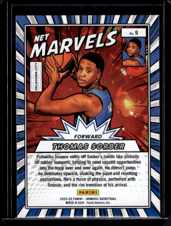 2025-26 Donruss #9 Thomas Sorber Net Marvels