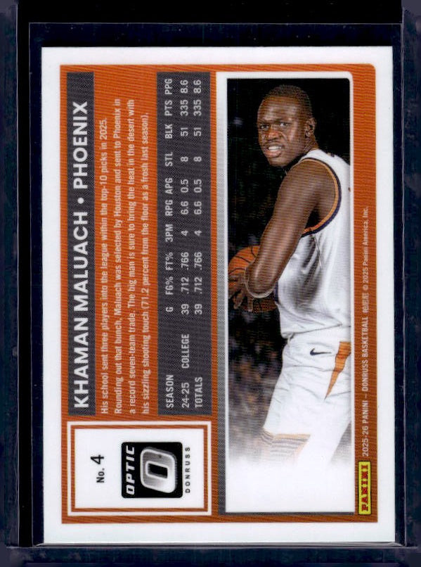 2025-26 Donruss #4 Khaman Maluach Optic