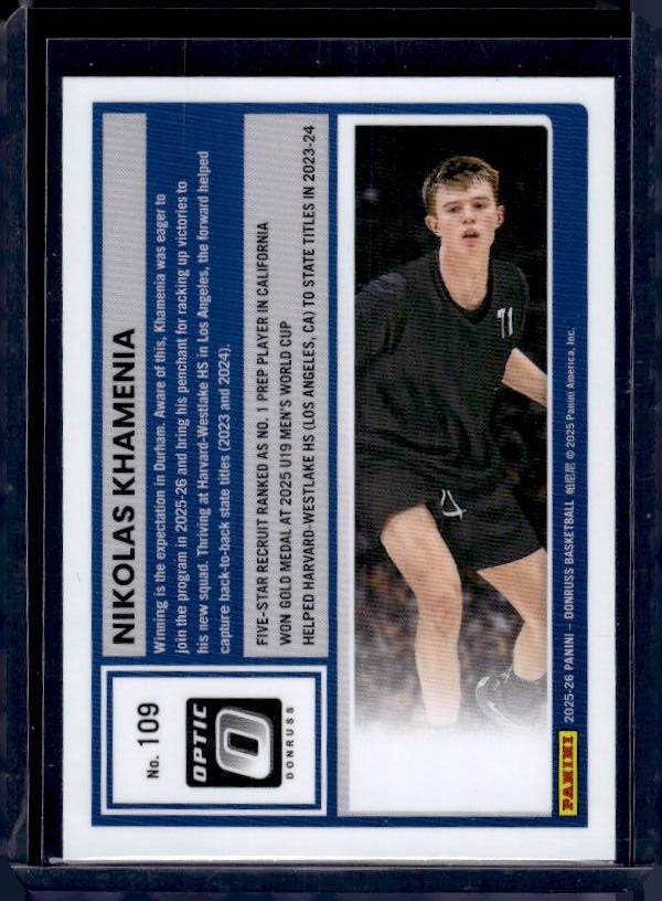 2025-26 Donruss #109 Nikolas Khamenia Optic