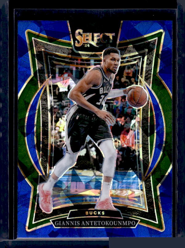 2024-25 Panini Select #43 Giannis Antetokounmpo Blue Cracked Ice Prizm