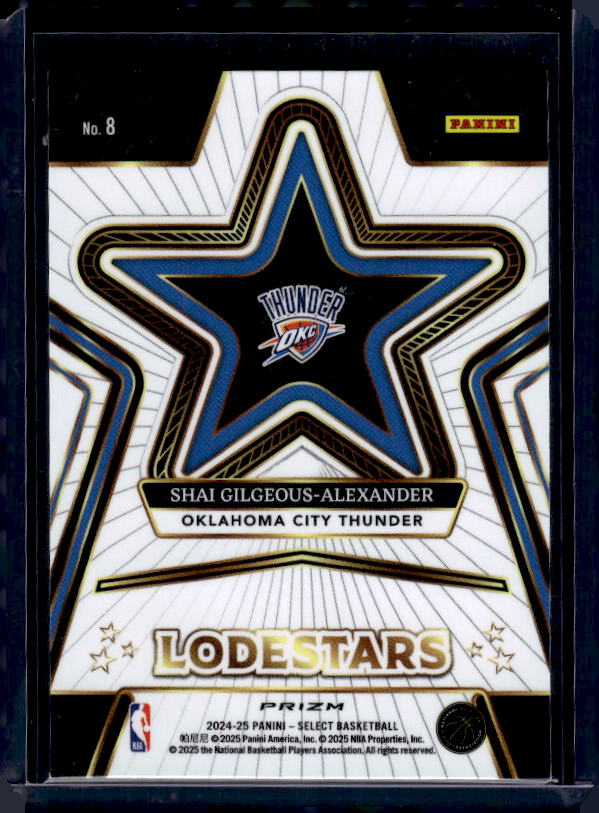2024-25 Panini Select #8 Shai Gilgeous-Alexander Lodestars Green Prizms