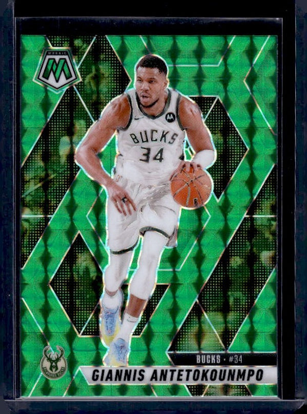 2024-25 Panini Mosaic #13 Giannis Antetokounmpo Green Mosaic