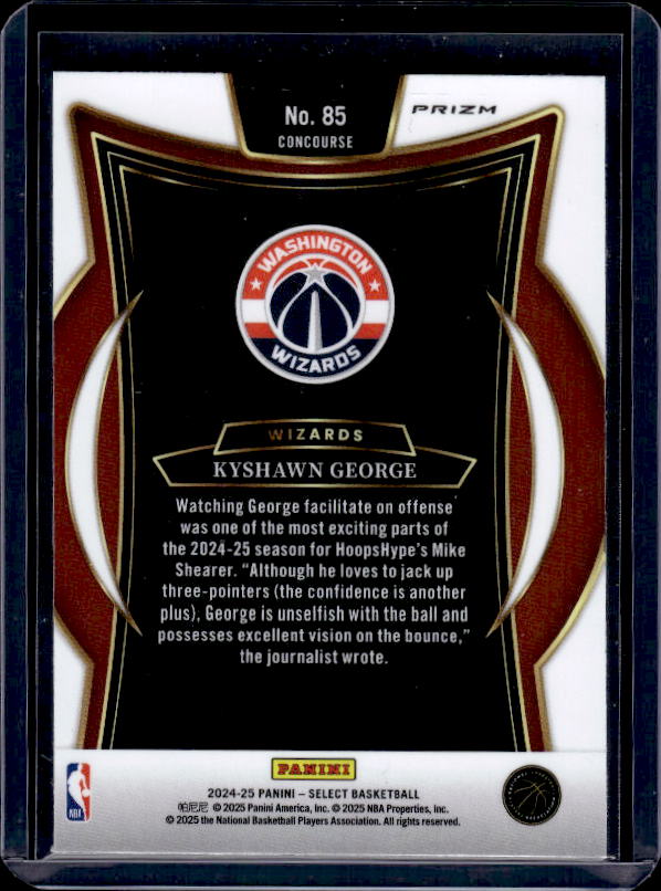 2024-25 Panini Select #85 Kyshawn George Blue Prizm
