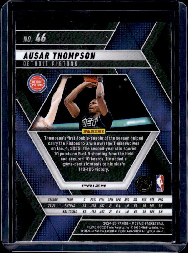 2024-25 Panini Mosaic #46 Ausar Thompson Mosaic