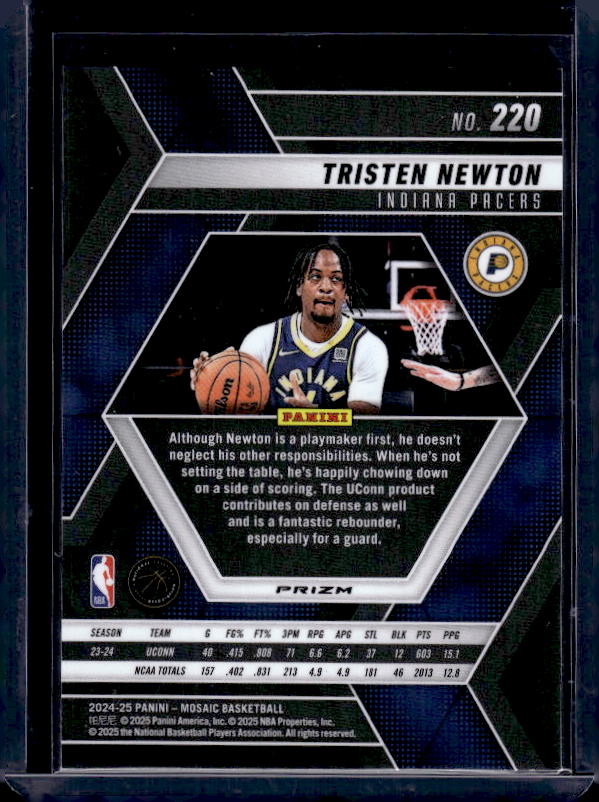 2024-25 Panini Mosaic #220 Tristen Newton Green Mosaic