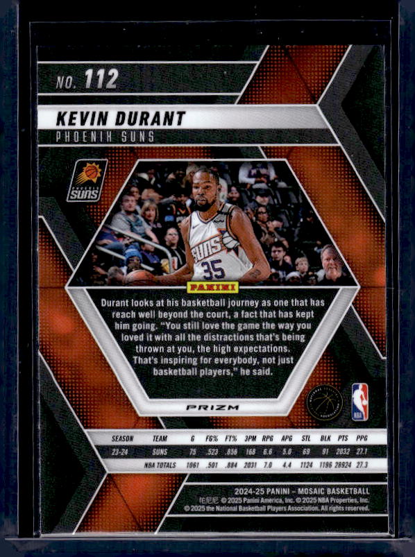 2024-25 Panini Mosaic #112 Kevin Durant Green Mosaic