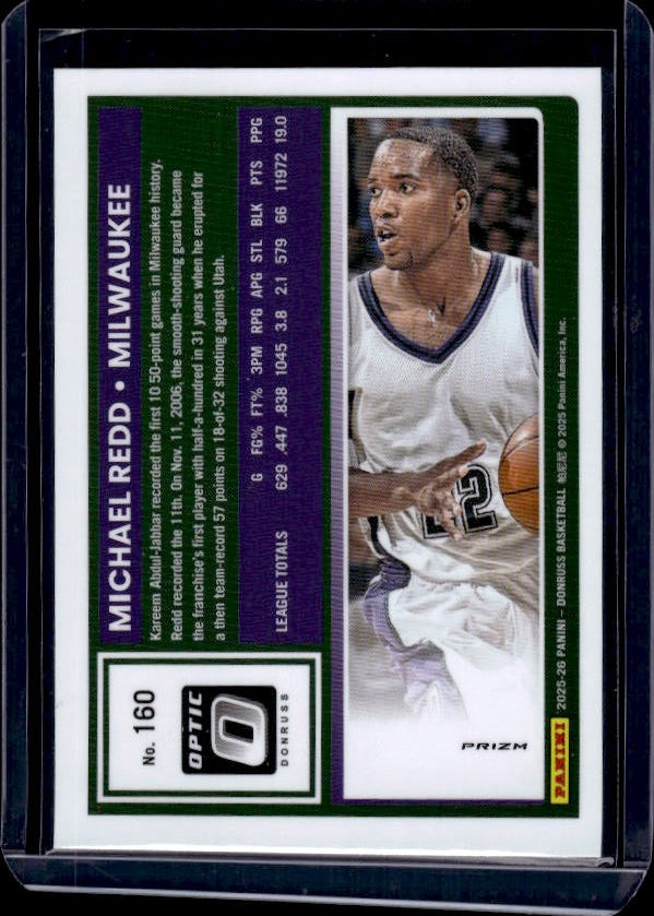 2025-26 Donruss #160 Michael Redd Optic Blue Cracked Ice