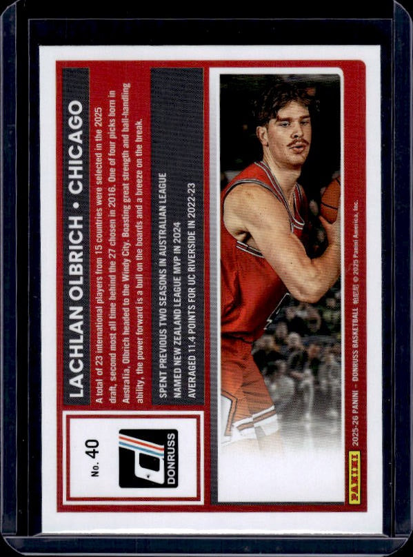 2025-26 Donruss #40 Lachlan Olbrich Holo Green Laser