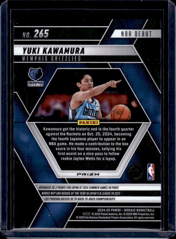 2024-25 Panini Mosaic #265 Yuki Kawamura Green Mosaic