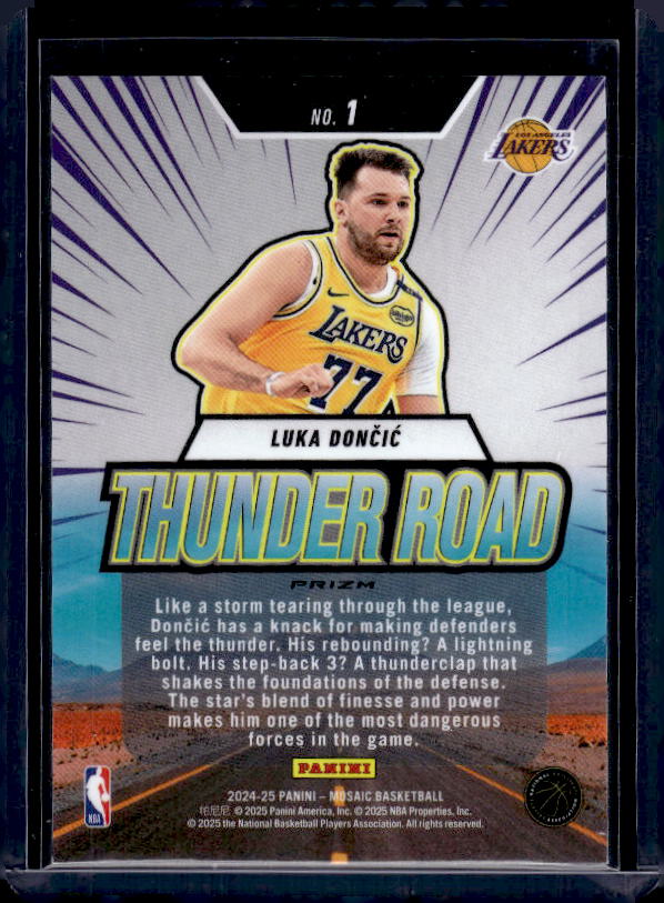 2024-25 Panini Mosaic #1 Luka Doncic Thunder Road Mosaic Green