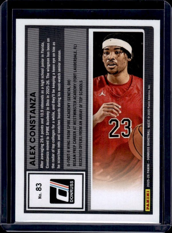 2025-26 Donruss #83 Alex Constanza Holo Green Laser