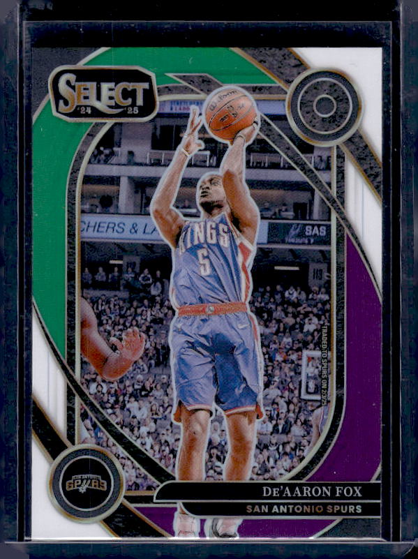 2024-25 Panini Select #239 De'Aaron Fox Green White Purple Prizm