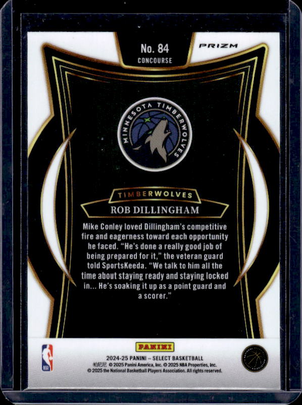 2024-25 Panini Select #84 Rob Dillingham Orange Flash Prizm