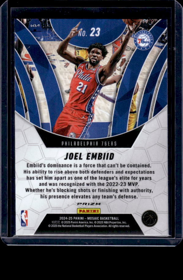 2024-25 Panini Mosaic #23 Joel Embiid Elevate Mosaic Green