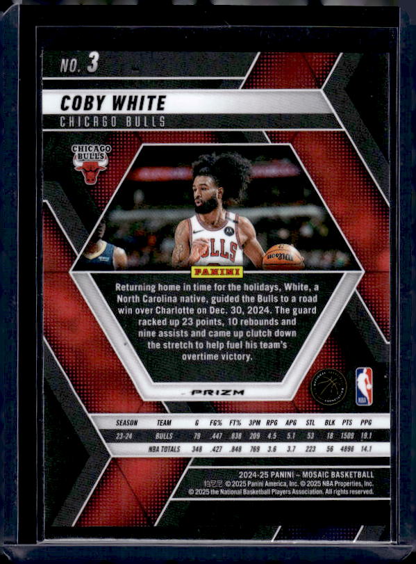 2024-25 Panini Mosaic #3 Coby White Mosaic