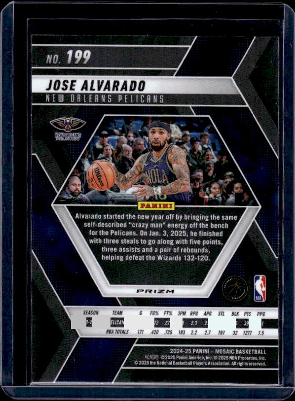 2024-25 Panini Mosaic #199 Jose Alvarado Mosaic