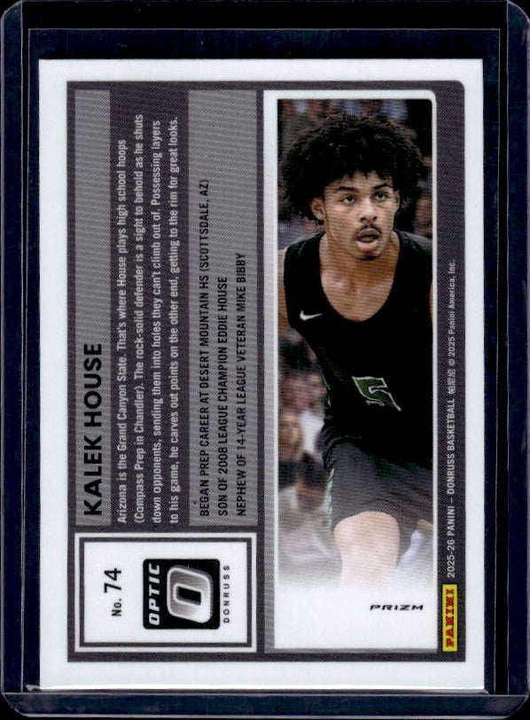2025-26 Donruss #74 Kalek House Optic Blue Cracked Ice