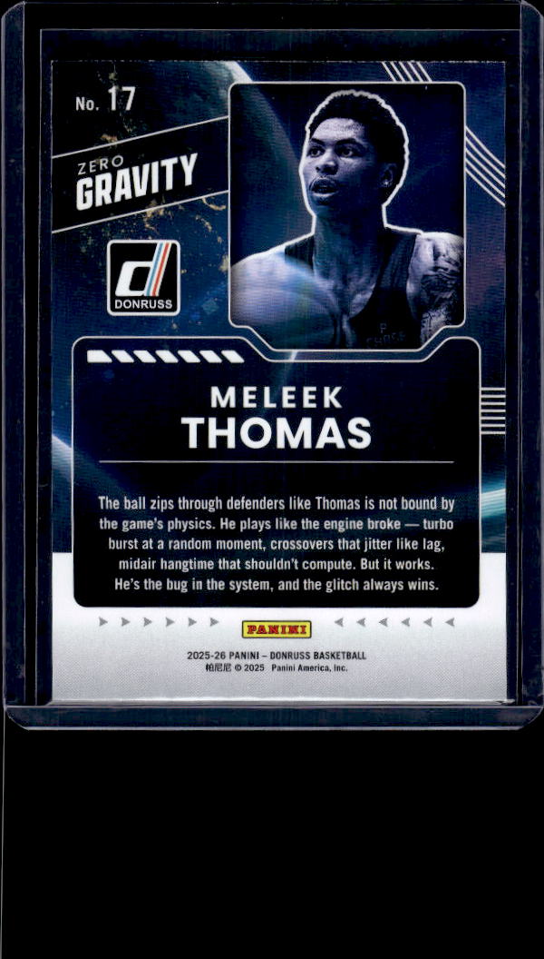 2025-26 Donruss #17 Meleek Thomas Zero Gravity Holo Green Laser