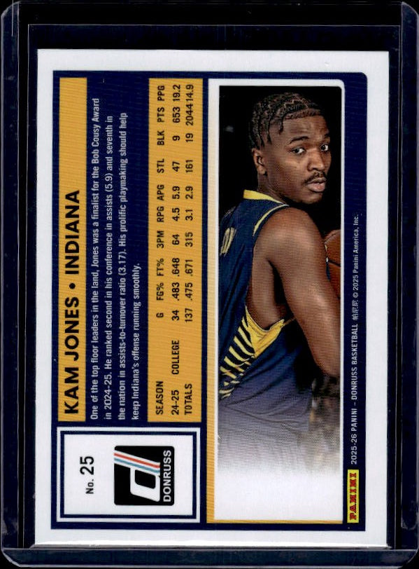 2025-26 Donruss #25 Kam Jones Holo Green Laser