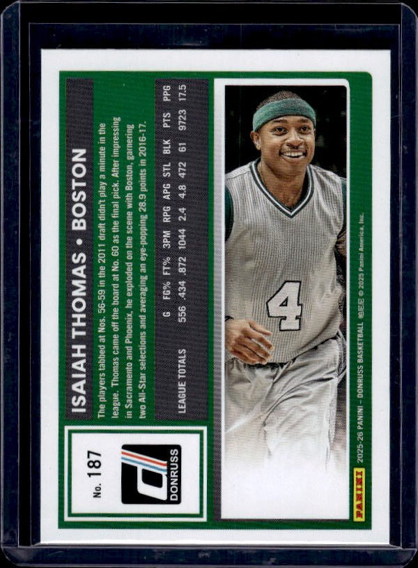 2025-26 Donruss #187 Isaiah Thomas Holo Green Laser