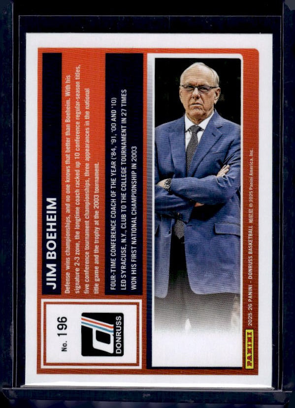 2025-26 Donruss #196 Jim Boeheim Holo Green Laser