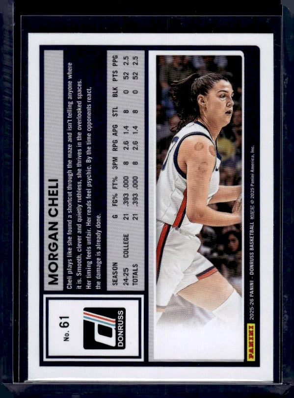 2025-26 Donruss #61 Morgan Cheli Holo Green Laser