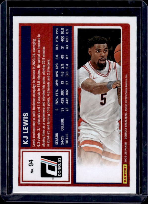 2025-26 Donruss #94 KJ Lewis Holo Green Laser