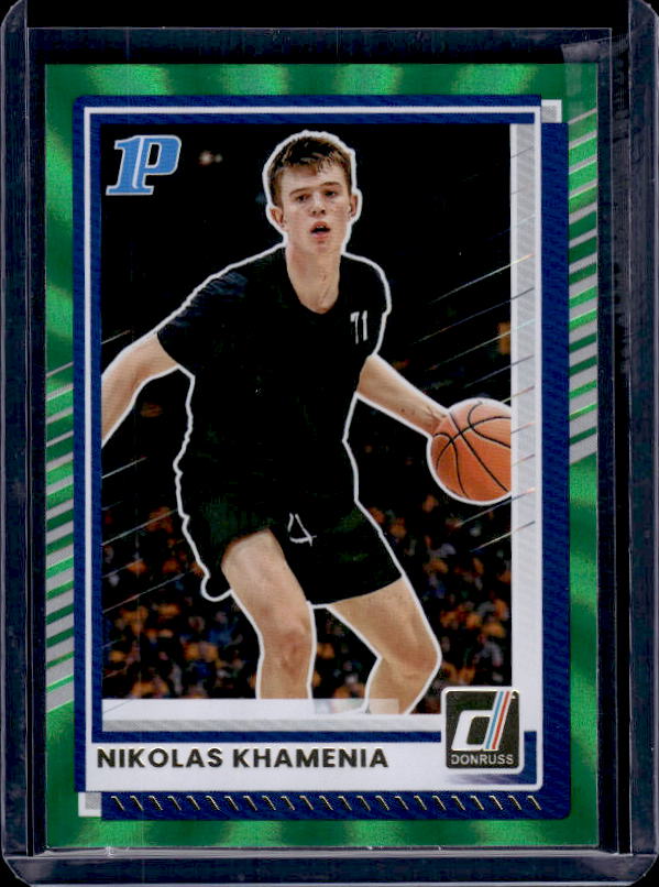 2025-26 Donruss #109 Nikolas Khamenia Holo Green Laser