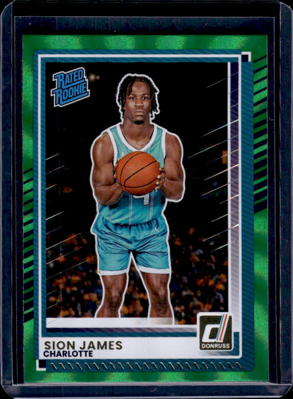 2025-26 Donruss #20 Sion James Holo Green Laser
