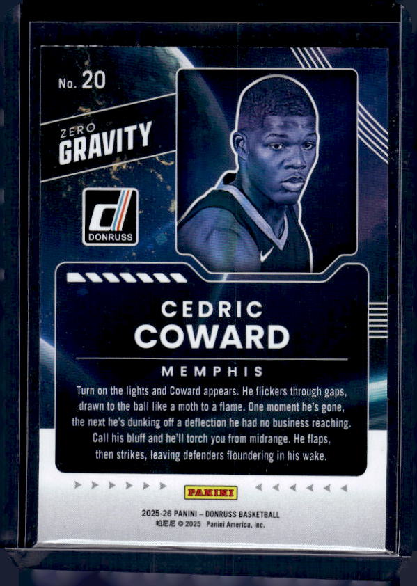 2025-26 Donruss #20 Cedric Coward Zero Gravity Holo Green Laser