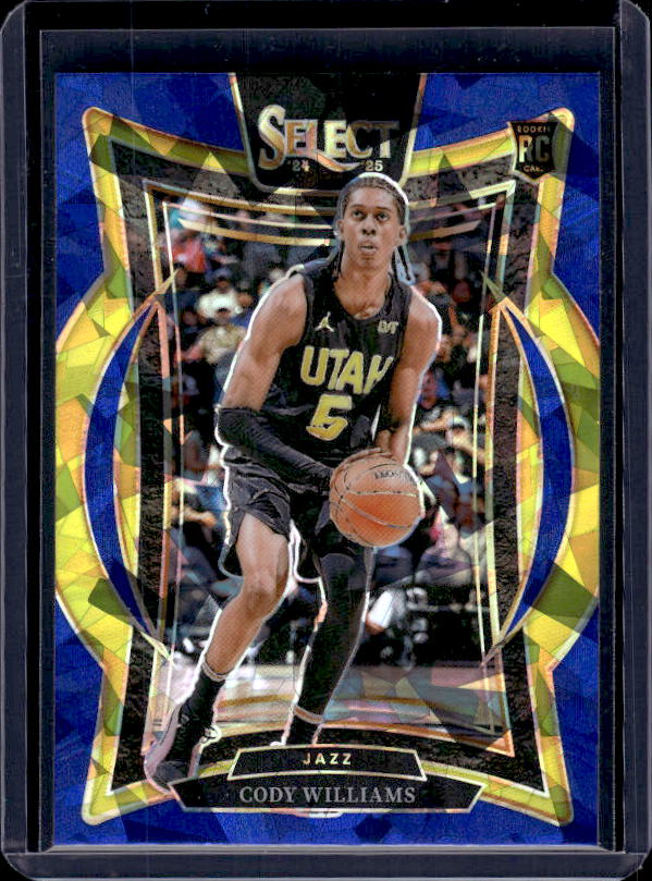 2024-25 Panini Select #71 Cody Williams Blue Cracked Ice Prizm