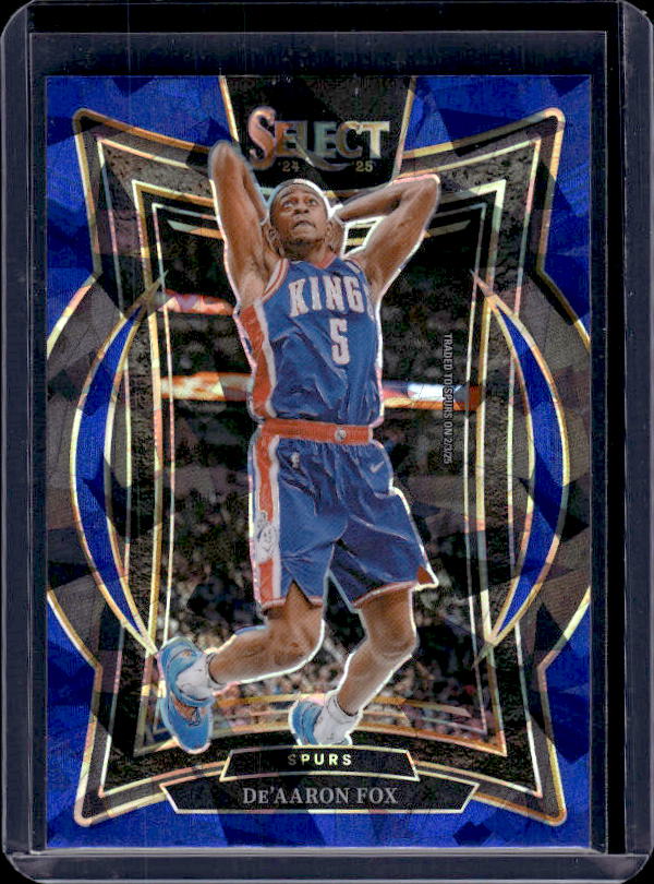 2024-25 Panini Select #3 De'Aaron Fox Blue Cracked Ice Prizm