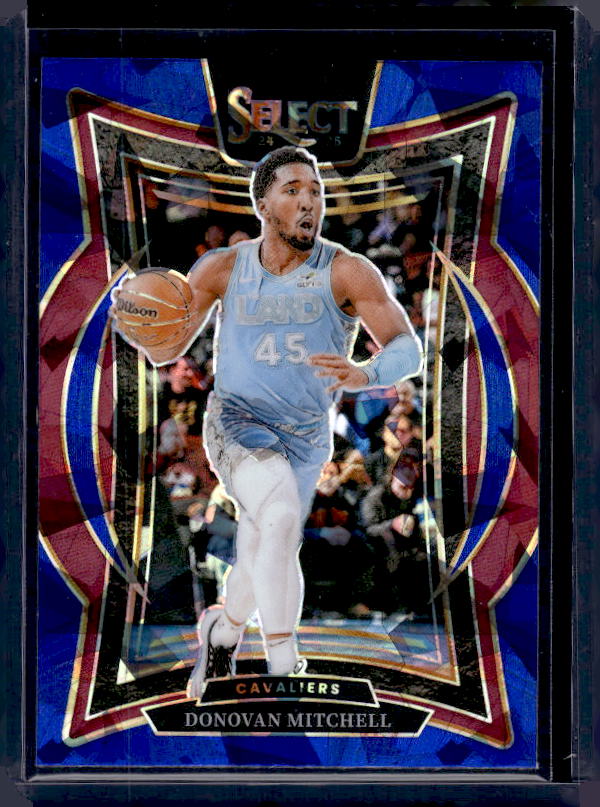 2024-25 Panini Select #21 Donovan Mitchell Blue Cracked Ice Prizm