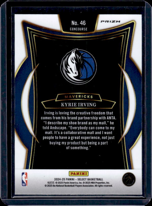 2024-25 Panini Select #46 Kyrie Irving Orange Flash Prizm