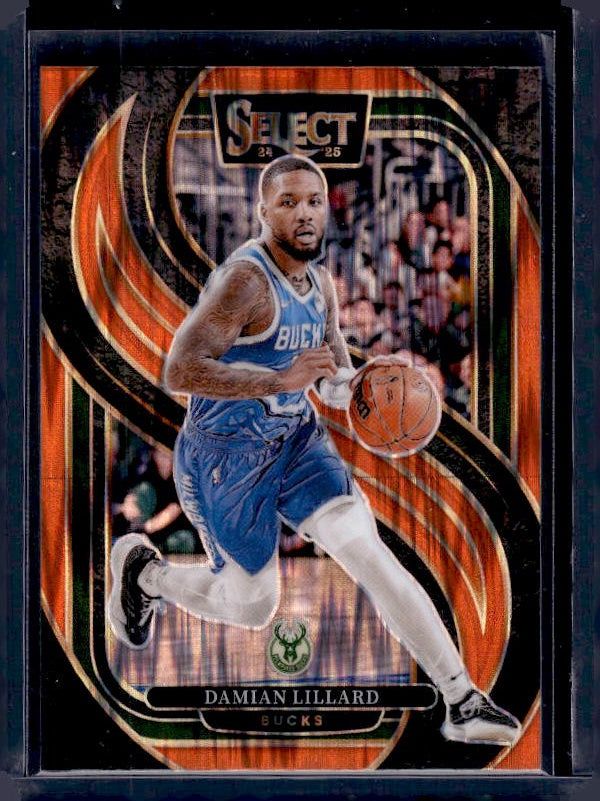 2024-25 Panini Select #145 Damian Lillard Orange Flash Prizm