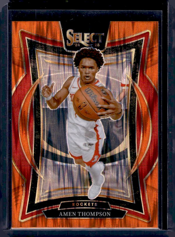 2024-25 Panini Select #59 Amen Thompson Orange Flash Prizm