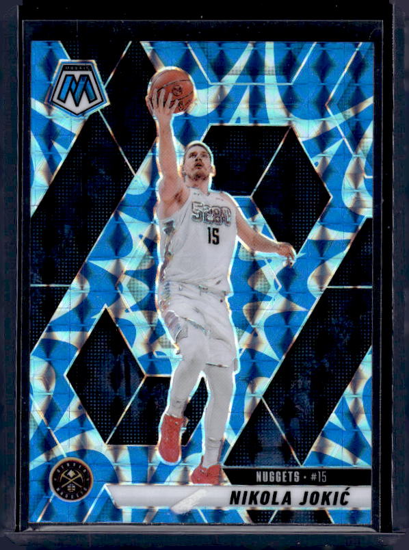 2024-25 Panini Mosaic #117 Nikola Jokic Reactive Blue Mosaic
