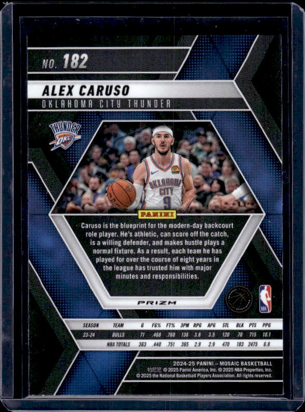 2024-25 Panini Mosaic #182 Alex Caruso Reactive Blue Mosaic