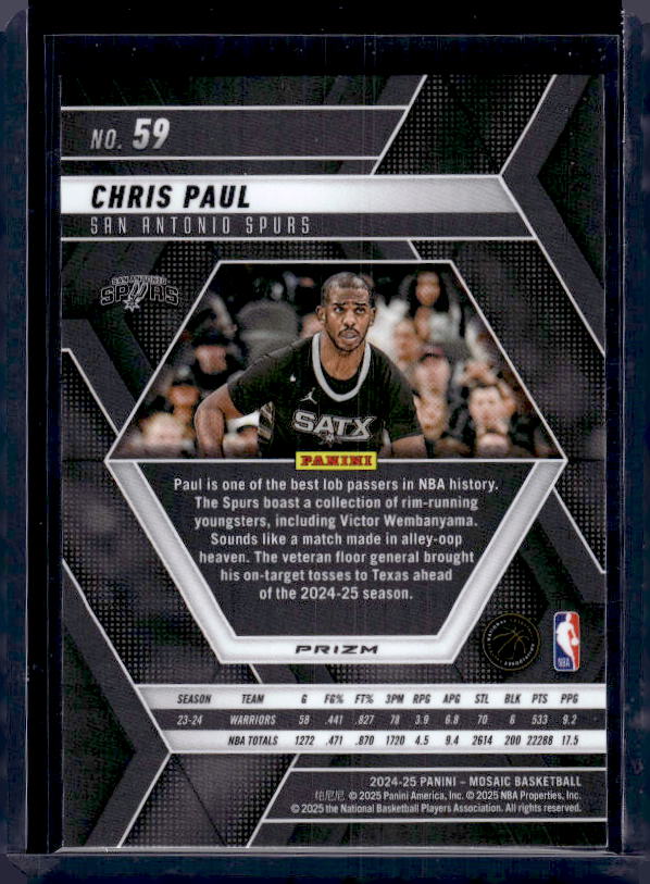 2024-25 Panini Mosaic #59 Chris Paul Reactive Blue Mosaic