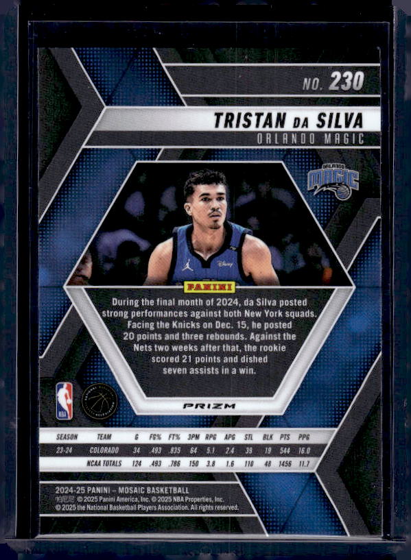 2024-25 Panini Mosaic #230 Tristan da Silva Reactive Blue Mosaic