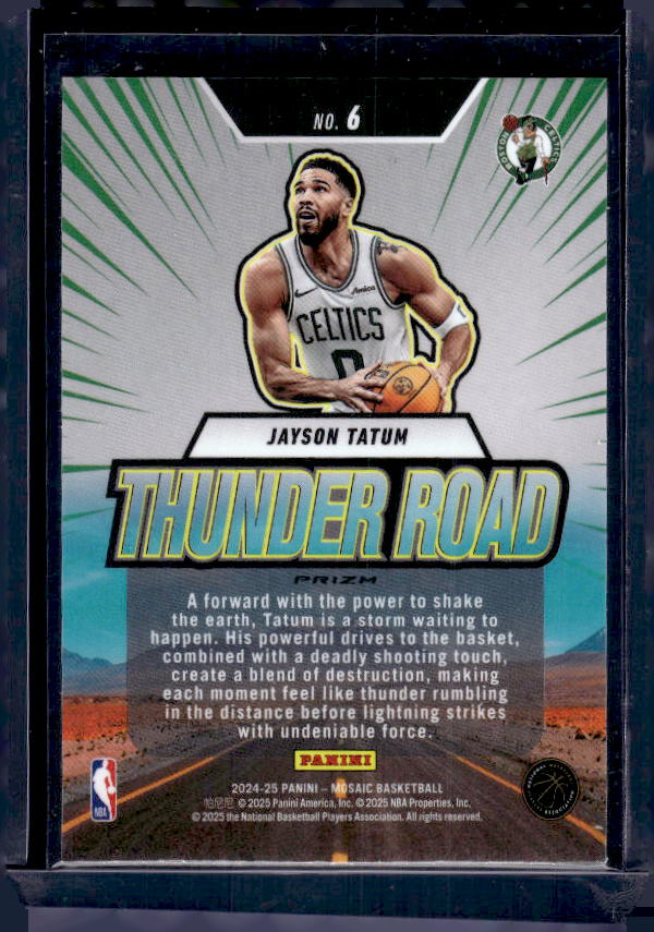 2024-25 Panini Mosaic #6 Jayson Tatum Thunder Road Mosaic